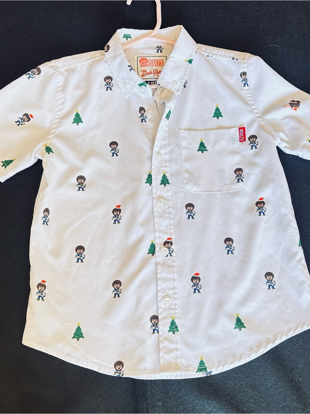 RSVLTS X Bob Ross Short Sleeve Button Up Shirt children’s Size 4T